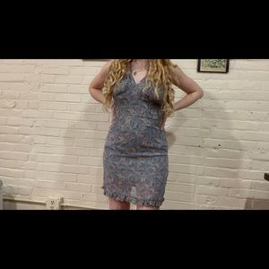 Floral print open back dress